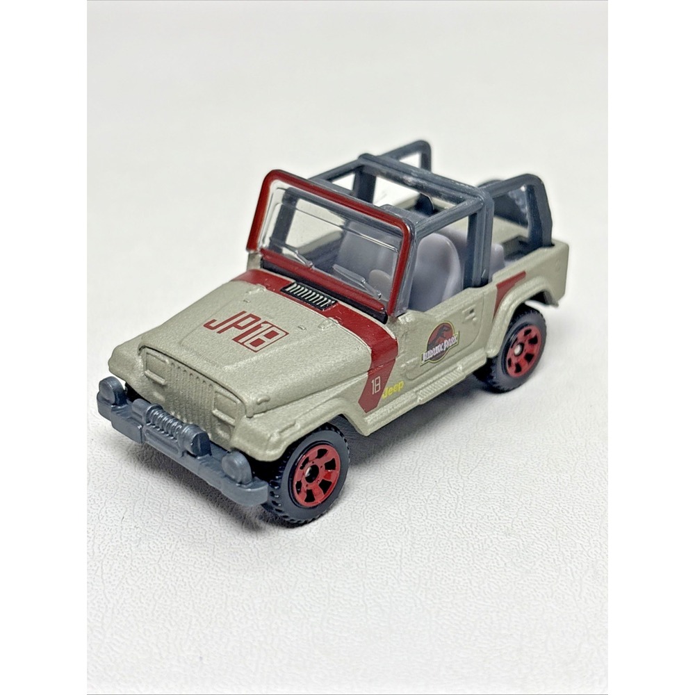 2017 Matchbox Jeep‎ Wrangler Jurassic Park Gray 1:64 Diecast Car Toy